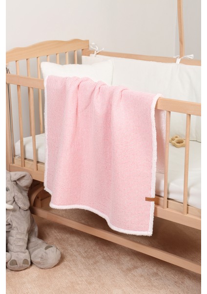 Pouf Bebek Çocuk Battaniyesi 80 x 100 cm Koyun Tüyü Battaniye Alize Pembe