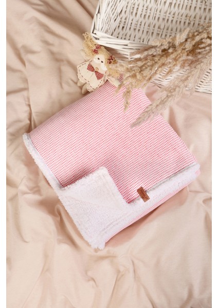 Pouf Bebek Çocuk Battaniyesi 80 x 100 cm Koyun Tüyü Battaniye Alize Pembe
