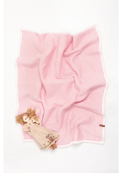 Pouf Bebek Çocuk Battaniyesi 80 x 100 cm Koyun Tüyü Battaniye Alize Pembe