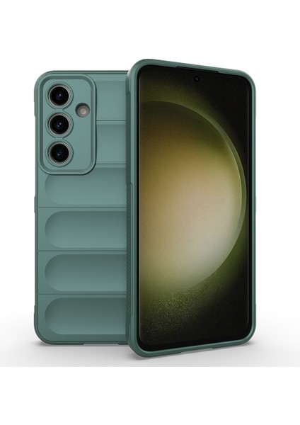 Samsung Galaxy S24 Fe Uyumlu Kılıf Etnik Optimum Mat Kamera Korumalı Silikon Yeşil