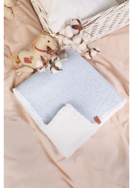 Pouf Bebek Çocuk Battaniyesi 100X120 cm Koyun Tüyü Battaniye Alize Mavi fırsatları