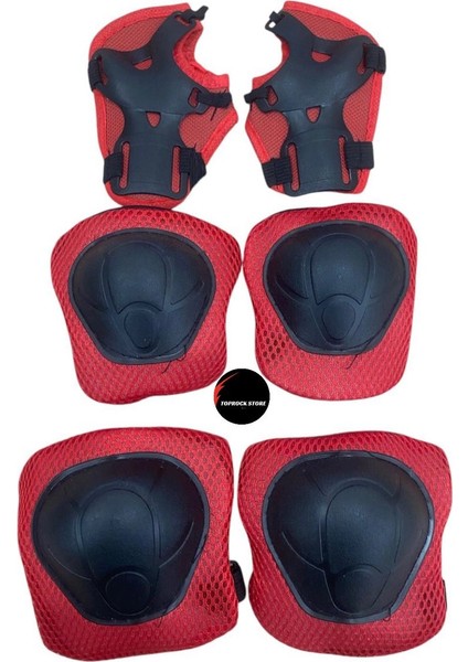 Çocuk Koruyucu Dizlik Dirseklik Set 6'lı Paten Scooter Bisiklet Kaykay Koruyucu Ekipman Set