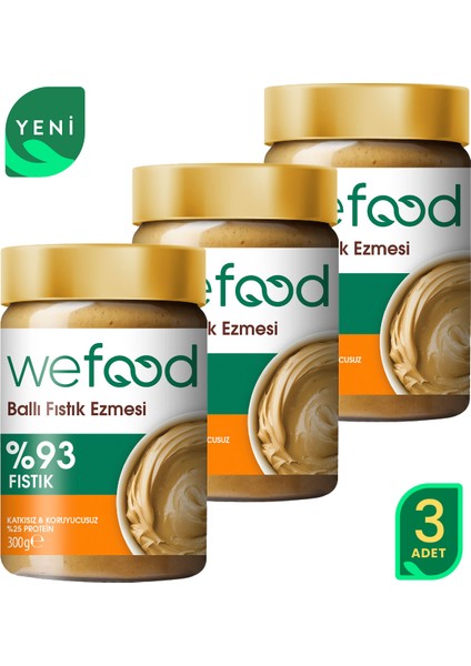 Şekersiz Ham Ballı Fıstık Ezmesi 300 gr 3lü 8683347034215