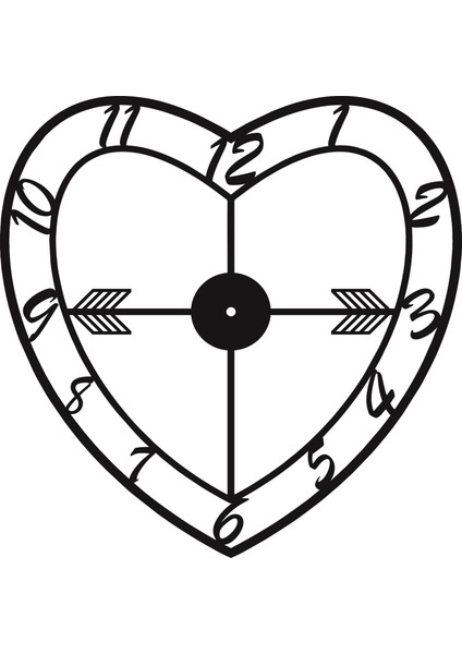 Kalp Metal Duvar Saati