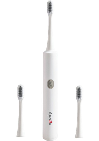 Titreşimli Diş Fırçası Değiştirilebilir Başlık Su Geçirmez Beyaz Gövde 1 Adet