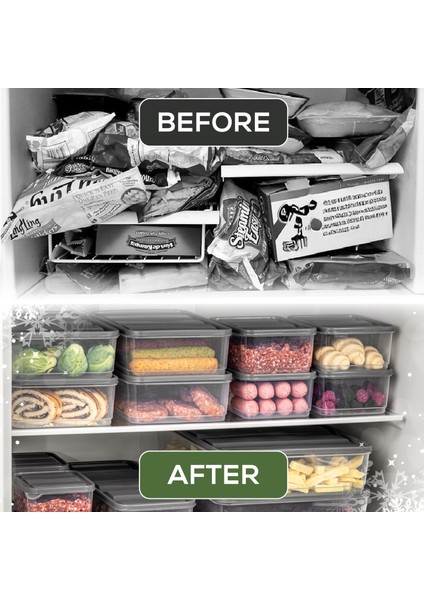 8'li 775 ml Buzdolabı Düzenleyici Organizer Mikrodalgaya Uygun Difriz Saklama Kabı Gri modelleri