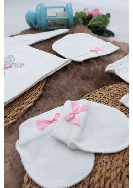 5 Parça Hastane Çıkışı Zıbın Seti 0-3 Ay - Pink Butterfly modelleri