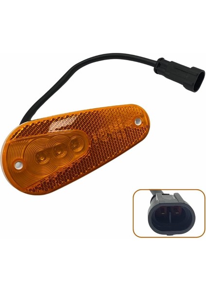 24V YAN SİNYAL LAMBASI (3 LEDLİ) (SOKETLİ) SARI YM