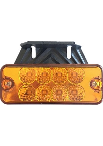 12V-24V Ikaz Lambası 8-Ledli Dikdörtgen Turuncu