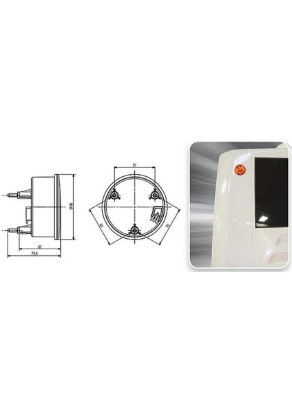 24V Park-Sinyal Lambası 16 Ledli (Yuvarlak) ( 98 Mm) Bmc-Karsan-Temsa
