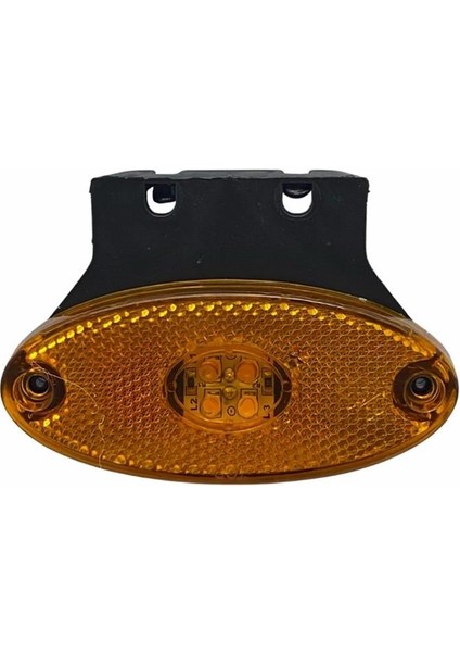 12V-24V Side Marker Braketli Oval (4 Ledli) (Turuncu) (100*45 Mm)