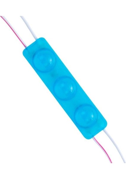 12V Parmak Lamba 3-Ledli Kablolu Mavi