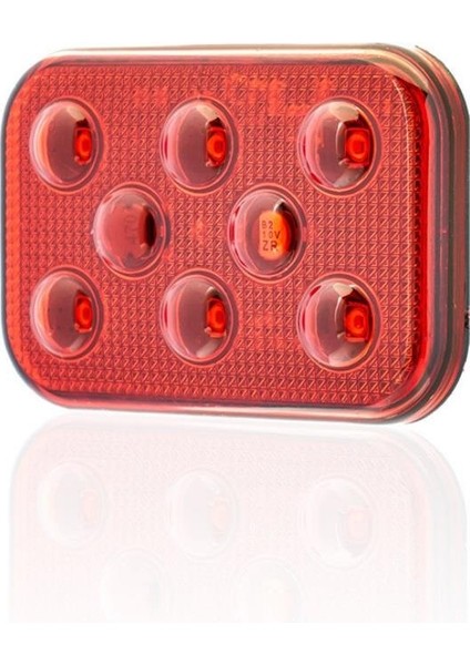 12V İKAZ LAMBASI 6-LEDLİ YAPIŞKANLI 3M BANTLI SU GEÇİRMEZ KIRMIZI (60*40 MM)