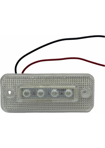 24V Yan Sinyal Lambası Side Marker (4 Ledli) (Şeffaf-Mavi) (100*41 Mm)