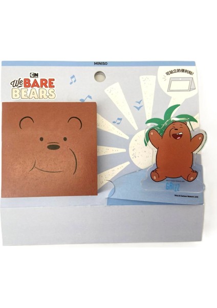 We Bare Bears Lisanslı Klipsli Not Kağıdı Set (80 Yaprak) - Bozayı