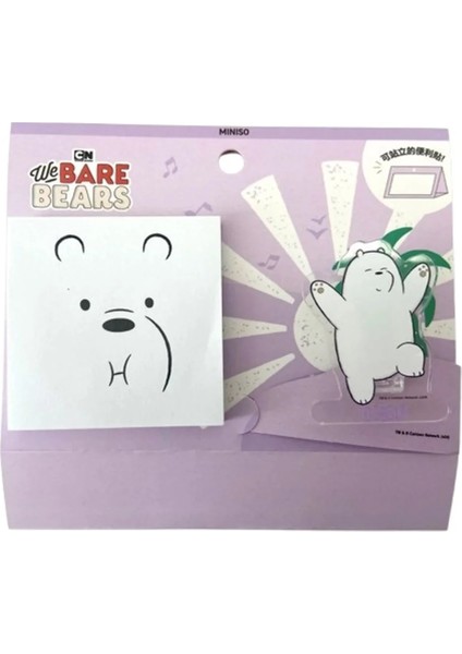 We Bare Bears Lisanslı Klipsli Not Kağıdı Set (80 Yaprak) - Kutup Ayısı
