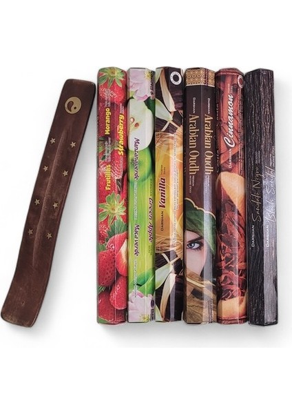 Srtrawberry, Apple, Vanilla, Arabian Qudh, Cinnamon, Sandal 6X20 Tütsü-Hediyeli