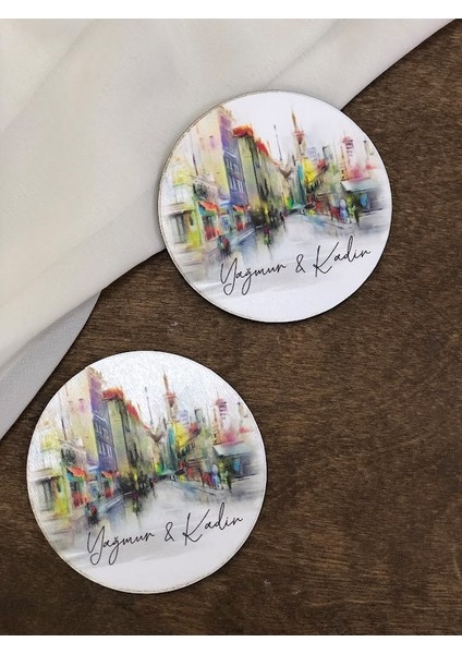 Ahşap Magnet 50 Adet Nikah Magneti Nişan Magneti Kına Magneti Söz Magneti Hediyelik
