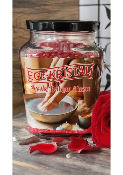 Gül Aromalı Ayak Bakım Tuzu 1 kg Kare