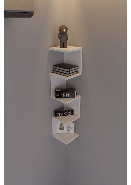 Artix Zigzag Duvar Rafı Beyaz