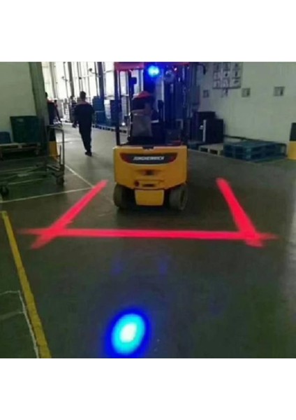 10V-80V LED Spot Lamba Mercekli (Kırmızı Çizgi) (110*44 Mm) Forklift Güvenlik Çizgi