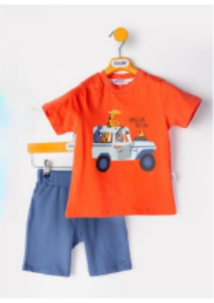 Erkek Yazlık Kırmızı -Mavi Şort- Tişort Takım