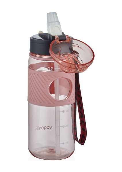 Pipetli Askılı 600 ml Suluk Vagon Plastic Bottle Matara
