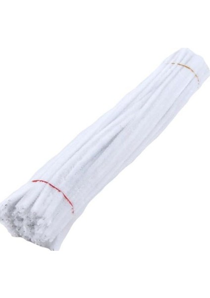 Beyaz Renkli Şönil, 25 Adet Eğitici Şönil Seti, Tüylü Tel, 30 Cm, Peluş Tel indirimleri