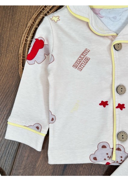 Ayıcık Baskılı Unisex Bebek Pijama Takımı fiyatları