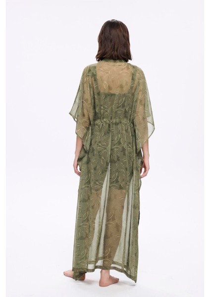 Floral Desenli Yeşil Uzun Pareo 5060