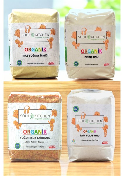 Yoğurtsuz Tarhana (Vegan) + İnce Buğday İrmiği + Pirinç Unu + Tam Yulaf Unu 4X250GR