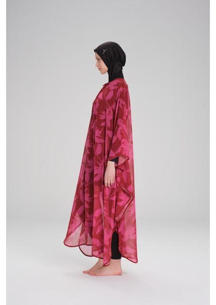 Desenli Bordo Uzun Pareo 4092