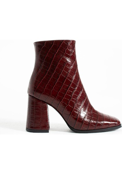 Kadın Hakiki Deri Bot Bordo Kroko fiyatları