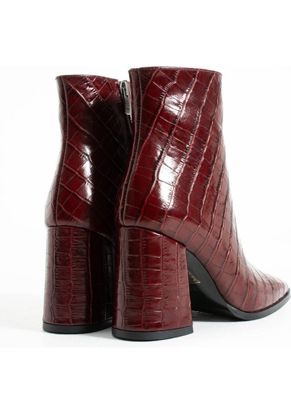Kadın Hakiki Deri Bot Bordo Kroko fırsatları