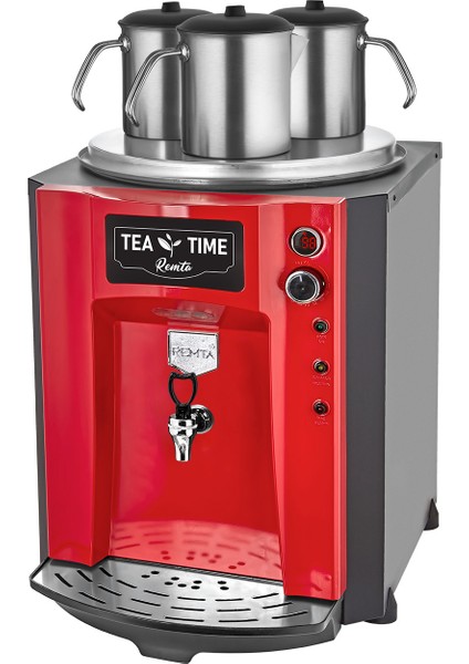 3 Demlikli 40 Lt Premium Jumbo Çay Makinesi Şamandıralı Kırmızı - DE10SP