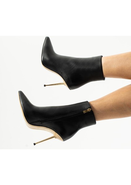 Kadın Hakiki Deri Bot Siyah