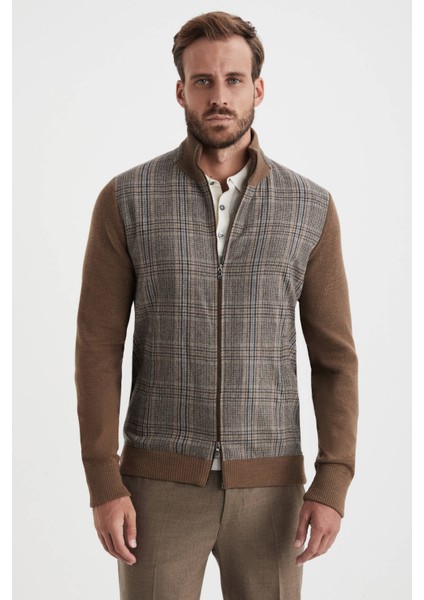Yün Kumaşlı Tailor Triko Tütün Rengi Hırka modelleri