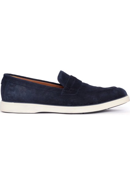 Süet Deri Lacivert Loafer