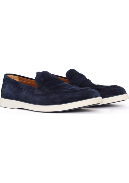 Süet Deri Lacivert Loafer