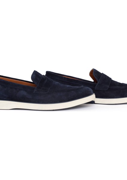 Süet Deri Lacivert Loafer