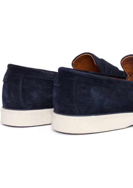 Süet Deri Lacivert Loafer