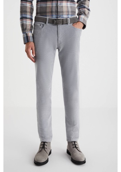 Kaşmir Pamuk Karışım 5 Cep Açık Gri Pantolon modelleri
