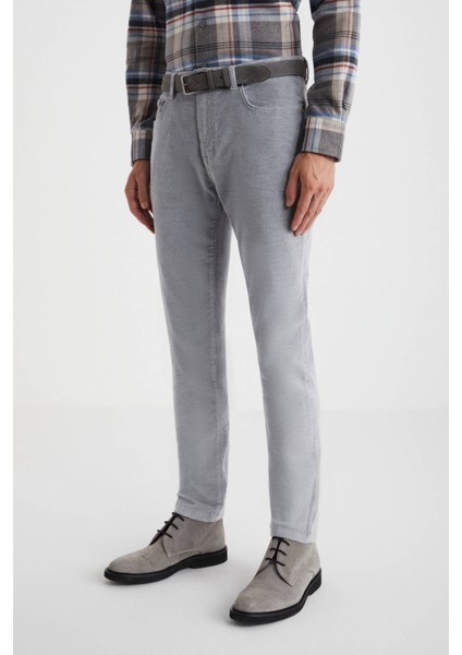 Kaşmir Pamuk Karışım 5 Cep Açık Gri Pantolon indirimleri