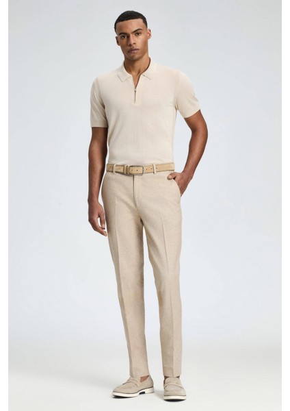 Pamuk Keten Karışım Kum Rengi Chino Pantolon fiyatları