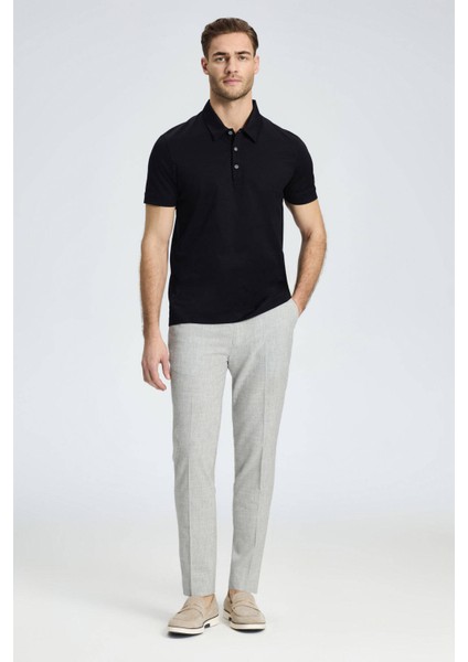 Merserize Pamuk Siyah Polo Yaka T-Shirt