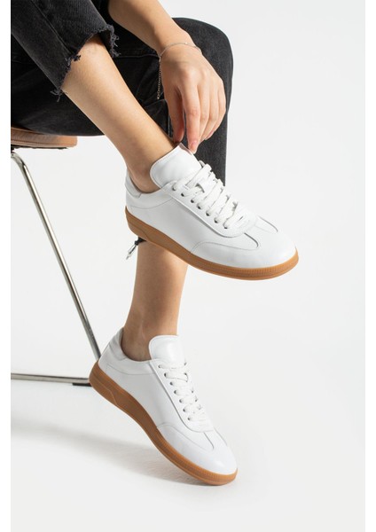Kadın Hakiki Deri Sneaker Beyaz