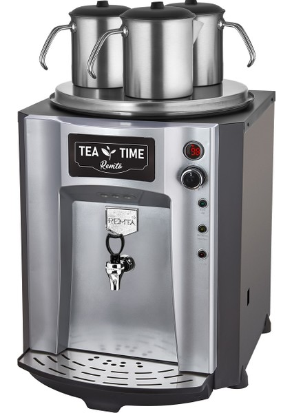 3 Demlikli 40 Lt Premium Jumbo Çay Makinesi Şamandıralı Gri - DE10SP
