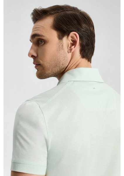 Merserize Pamuk Açık Yeşil Polo Yaka T-Shirt modelleri