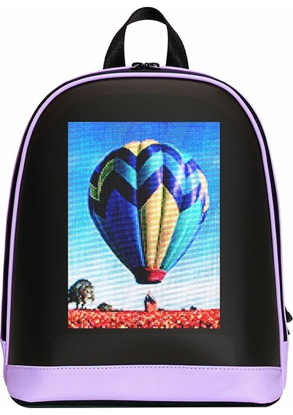Mini Smart Bag Mor LED Ekranlı Sırt Çantası, Motorcu Çantası