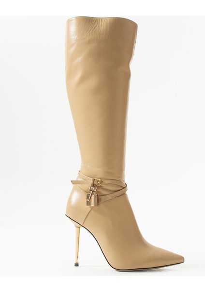 Kadın Hakiki Deri Aksesuarlı Çizme Camel fiyatları